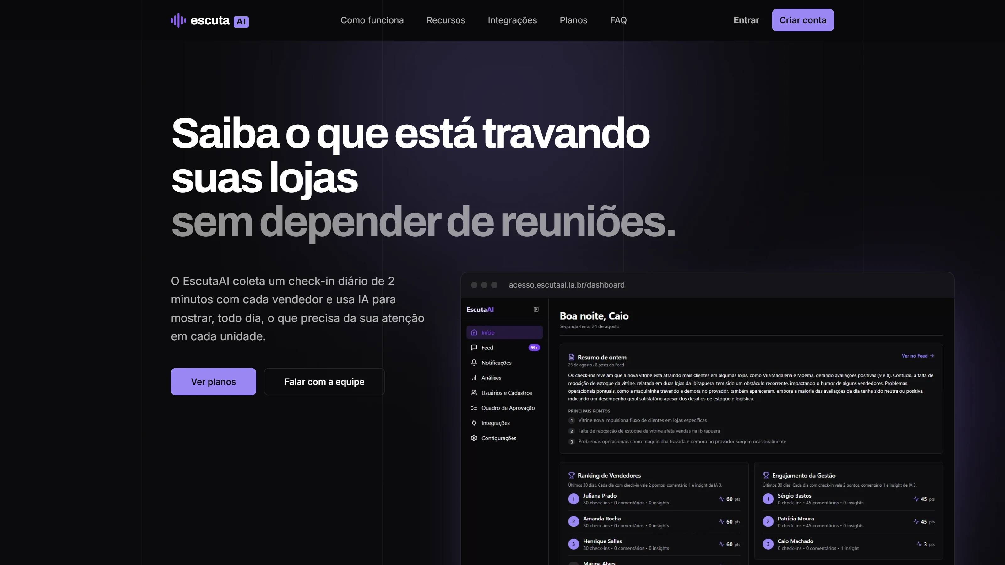 Tela do EscutaAI